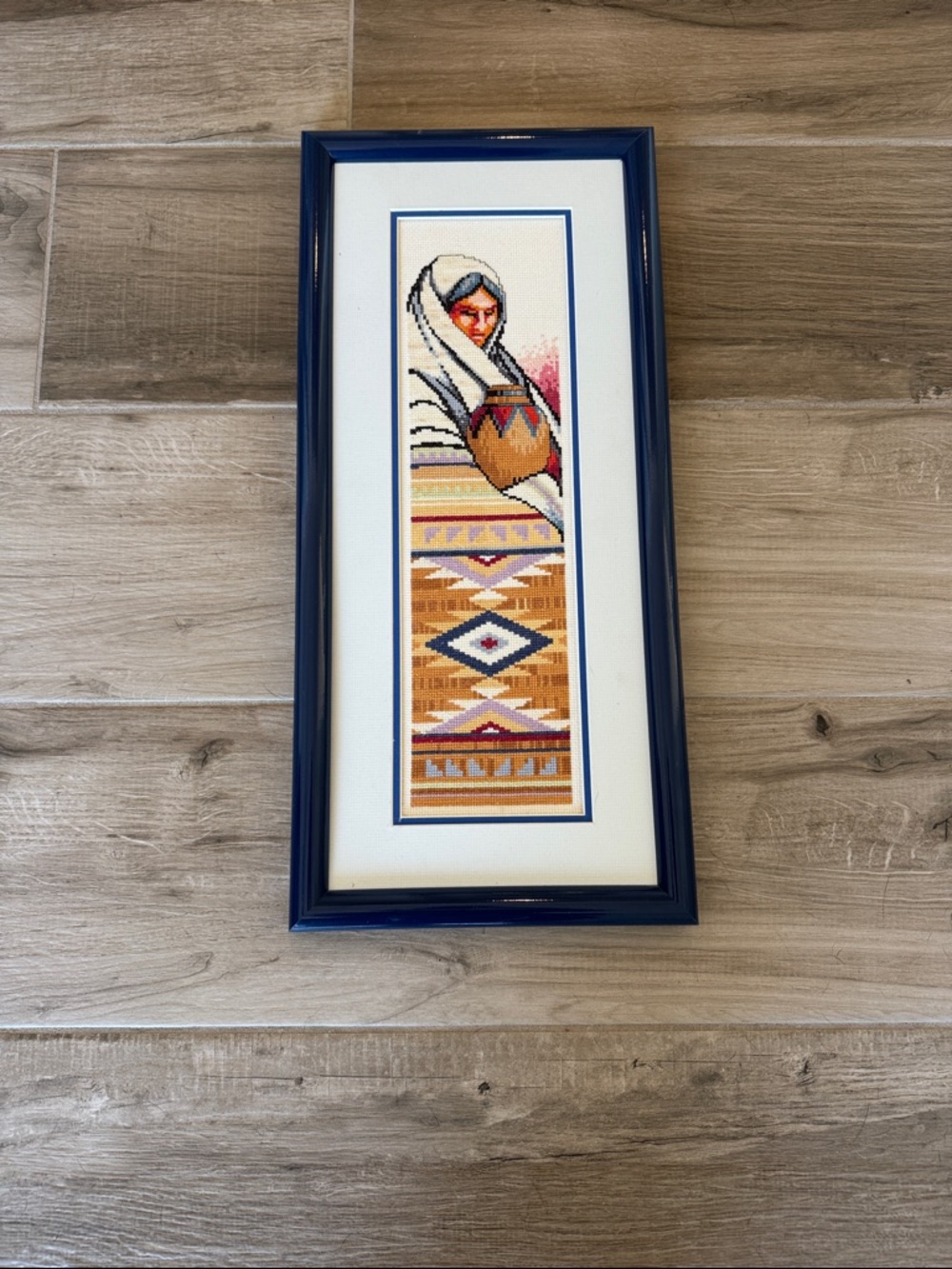 Vintage Monarch Designs 1989 The Straw Basket Cross Stitch complete framed